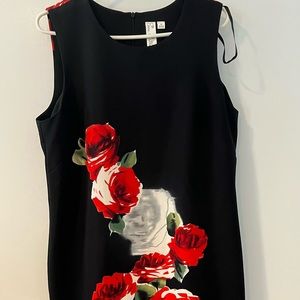 Plus Size Black Floral Dress